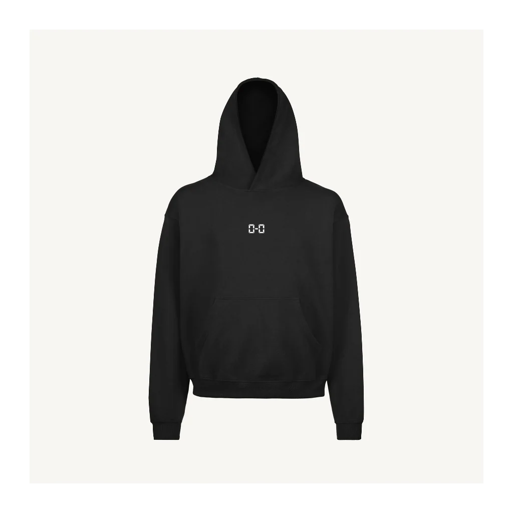 0-0 Emb - Blk OS Hoodie Black Oversized Hoodie.