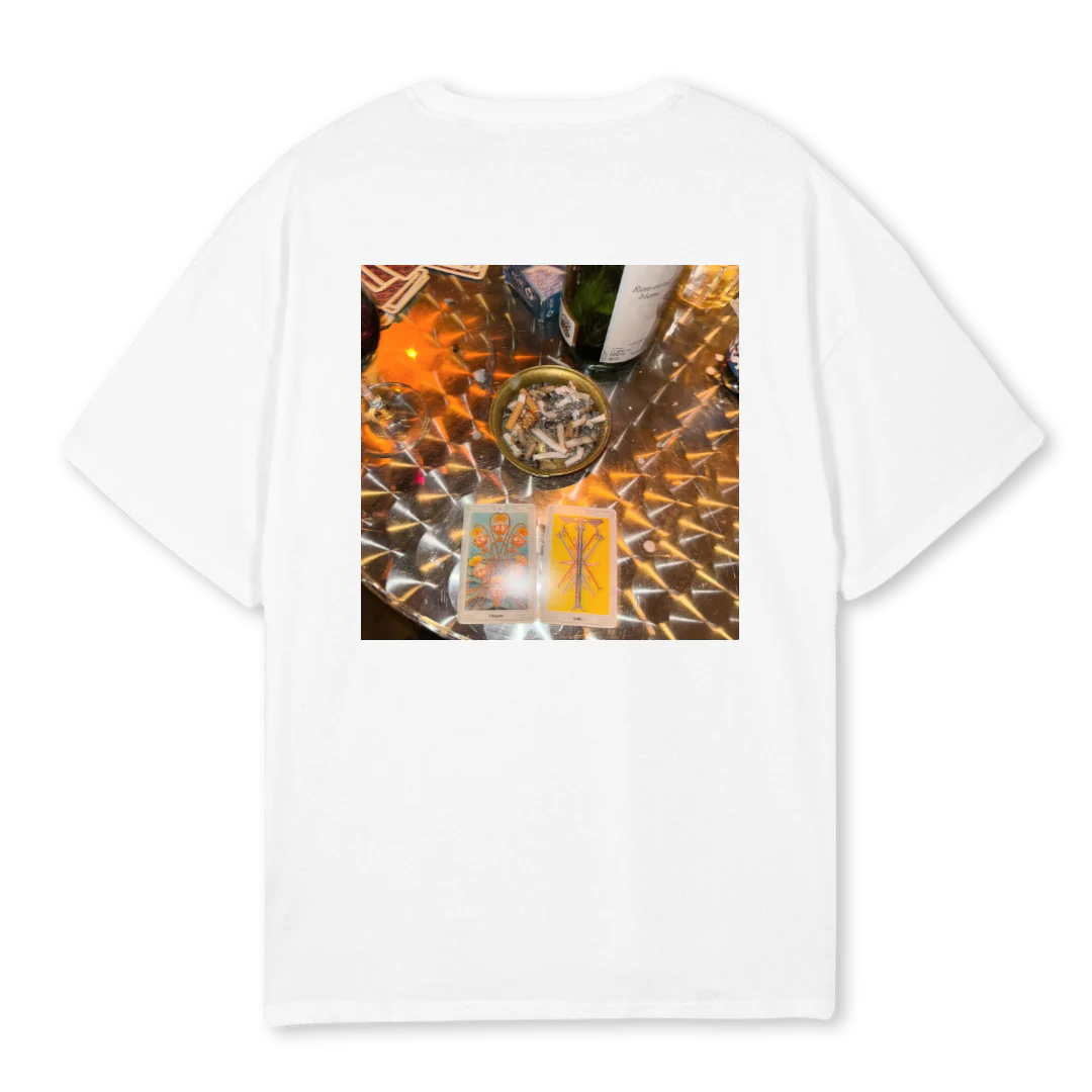 AAABULL  BACK PHOTOO White Oversized Tee. - Image 2