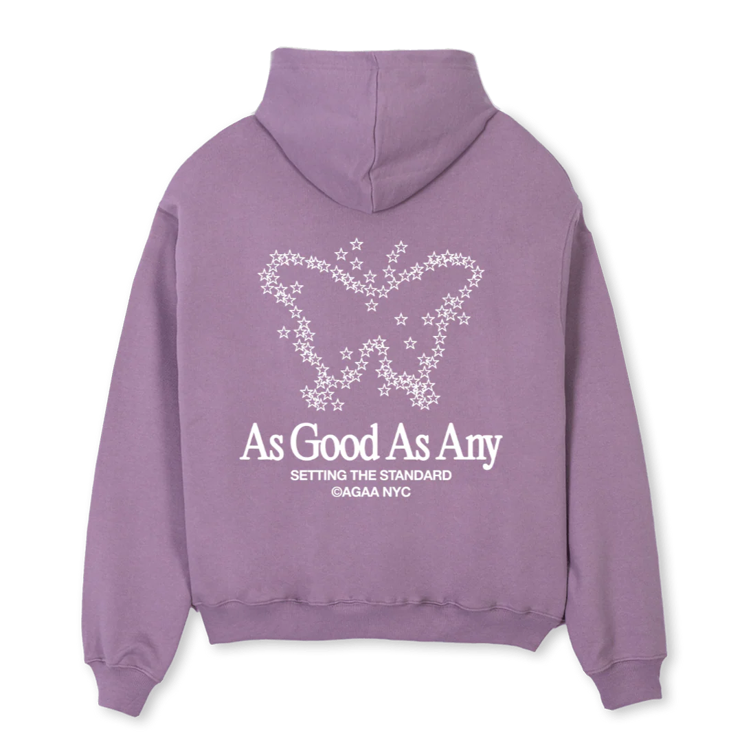 AGAACOSMICBUTTERFLY_P Purple Oversized Hoodie. - Image 2