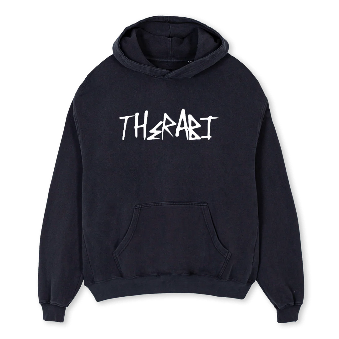 ABIPULLIS Vintage Black Oversized Hoodie.