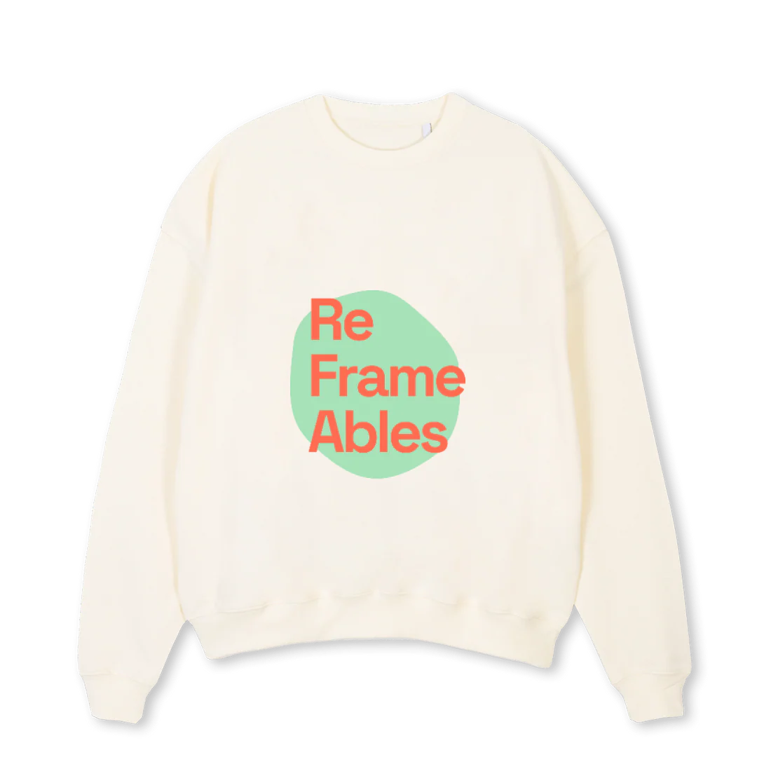 ABLES Cream Oversized Crewneck Sweater.