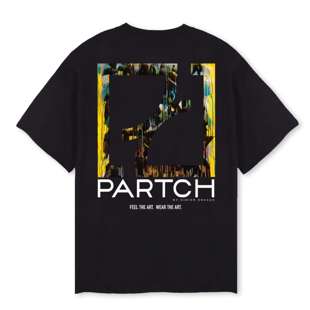 ABSTRACTYELBLK Black Oversized Tee. - Image 2