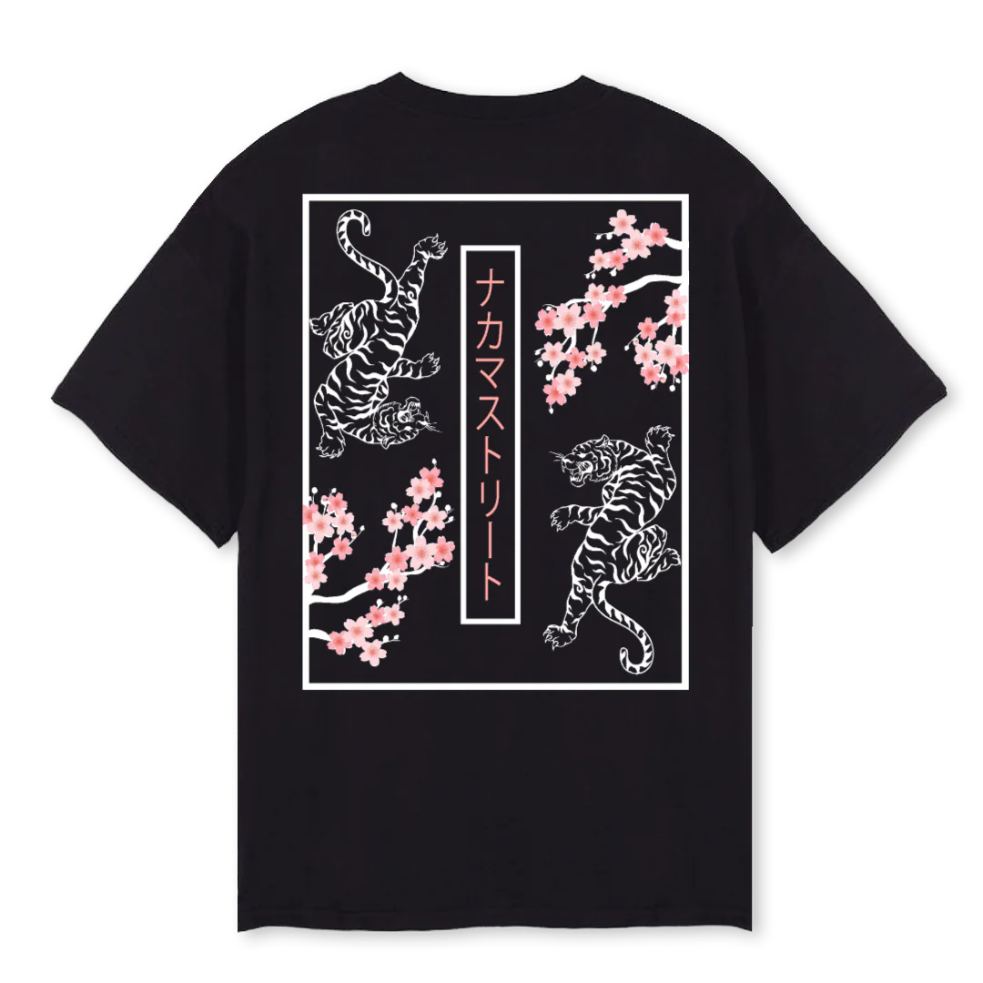 SAKURATIGER Black Oversized Tee - Image 2