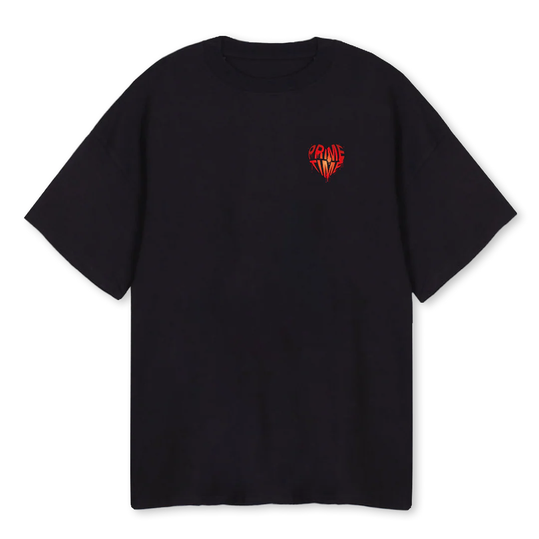 PRIMETIME Black Oversized Tee