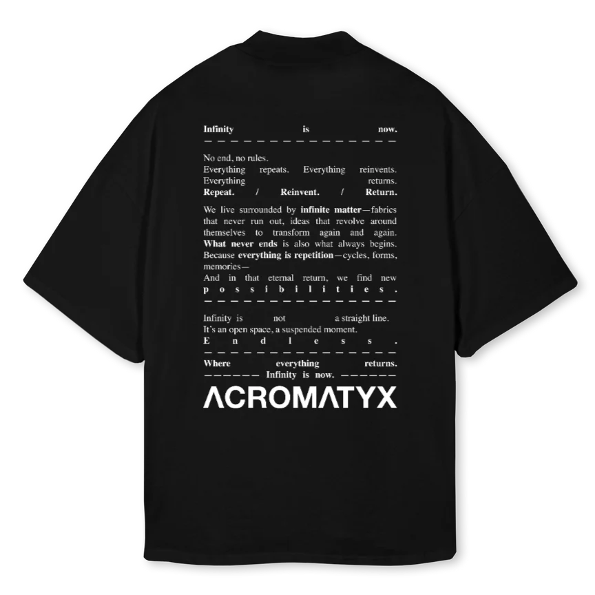 ACROMATYX OCHO Black Oversized Mock Neck Tee. - Image 2