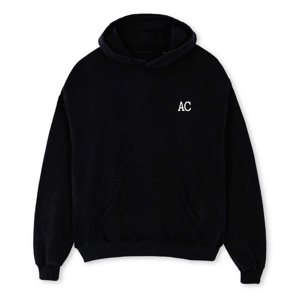 ACSEVEN Black Oversized Hoodie.