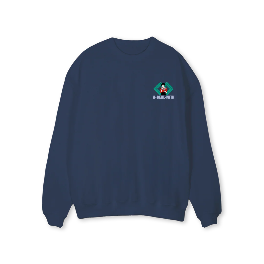ADWAUDREYGRNBLU Navy Blue Regular Crewneck Sweater.