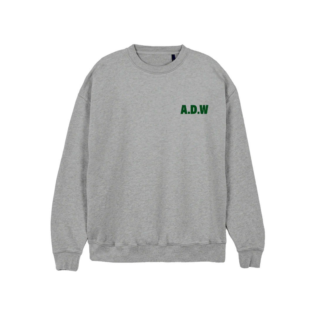 ADWBRUNNERGRNBRY Grey Marl Regular Crewneck Sweater.