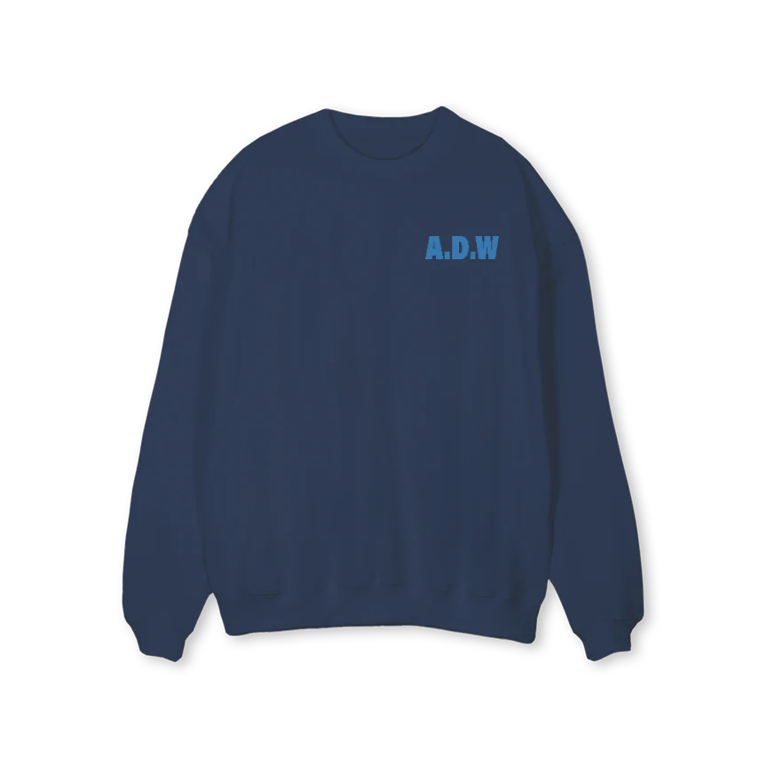 ADWBRUNNERNVY Navy Blue Regular Crewneck Sweater.