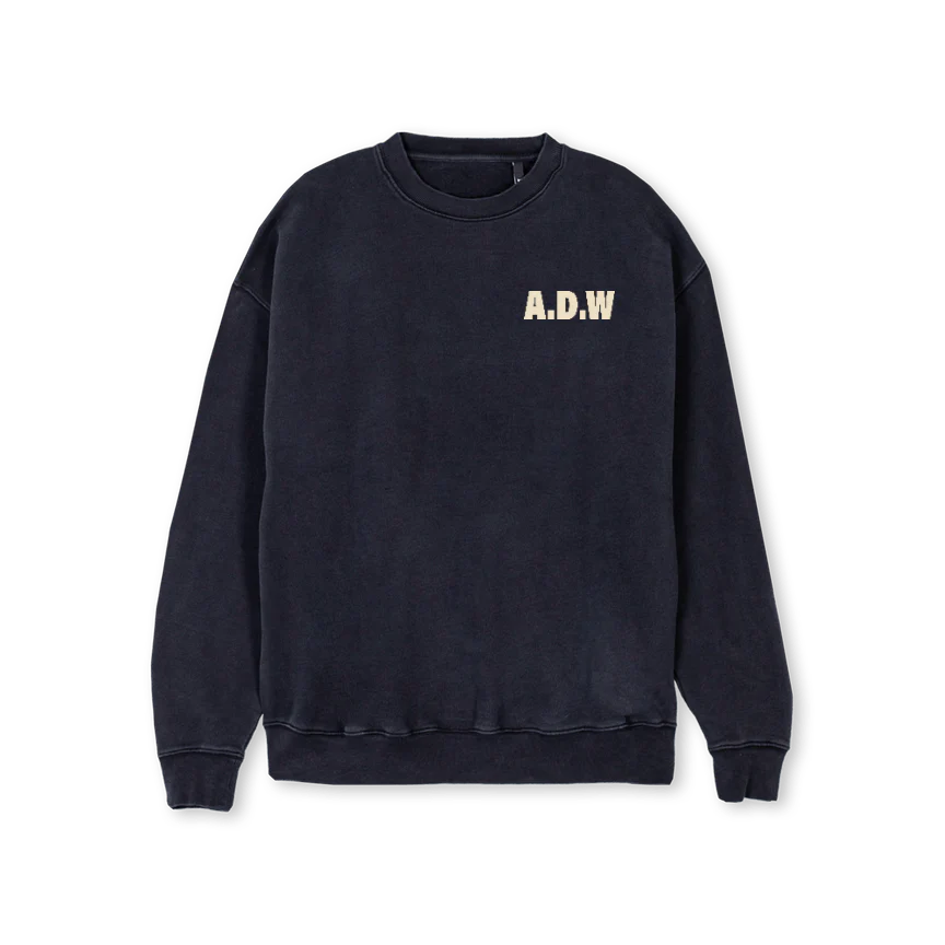 ADWBRUNNERVB_1 Vintage Black Regular Crewneck Sweater.