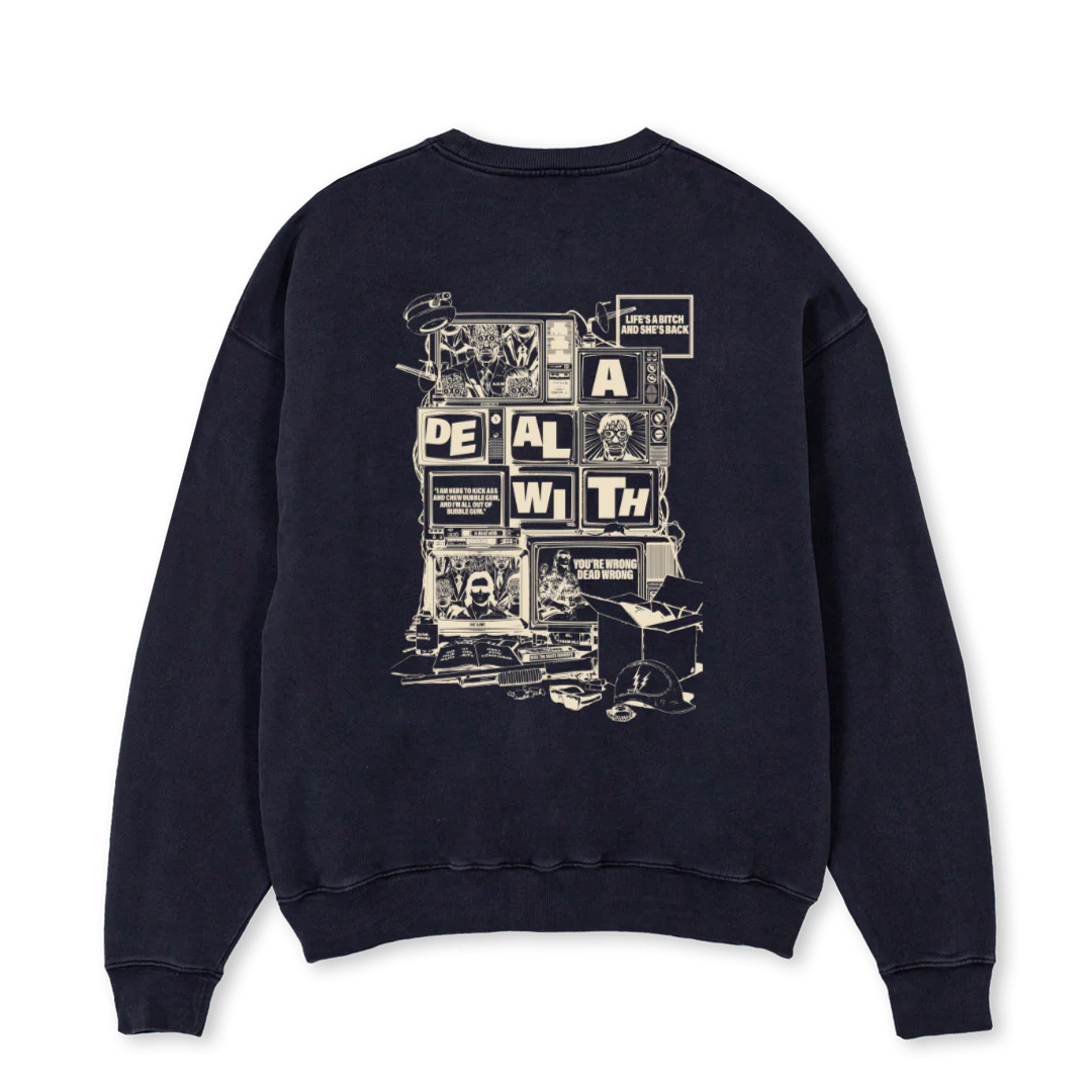 ADWLIVE Vintage Black Oversized Crewneck Sweater. - Image 2