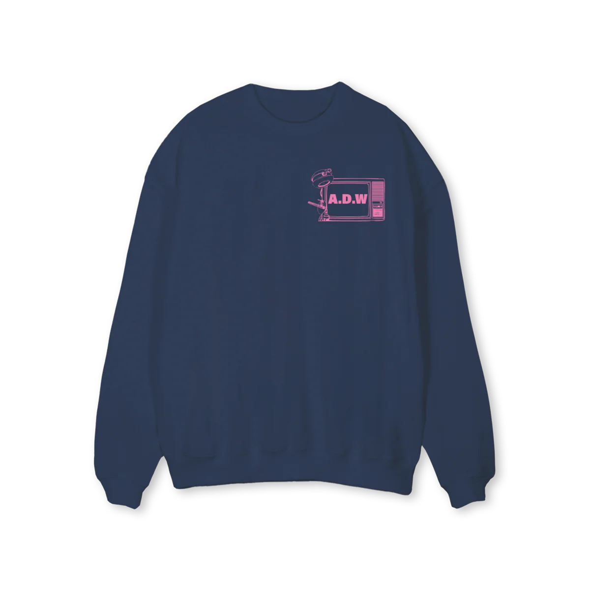 ADWLIVENVYPNK Navy Blue Regular Crewneck Sweater.
