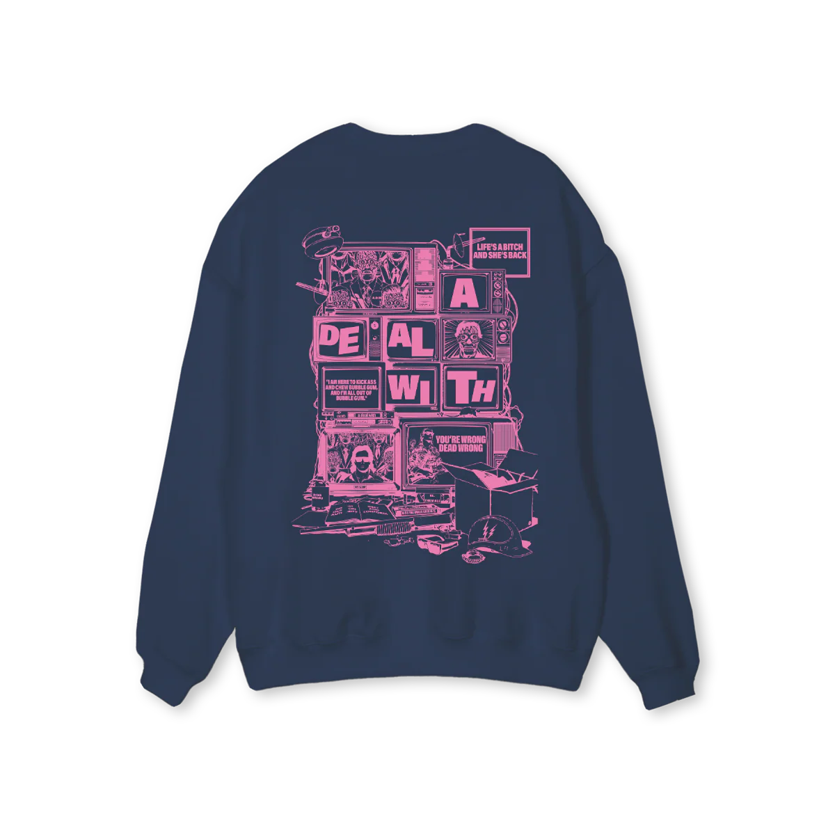 ADWLIVENVYPNK Navy Blue Regular Crewneck Sweater. - Image 2