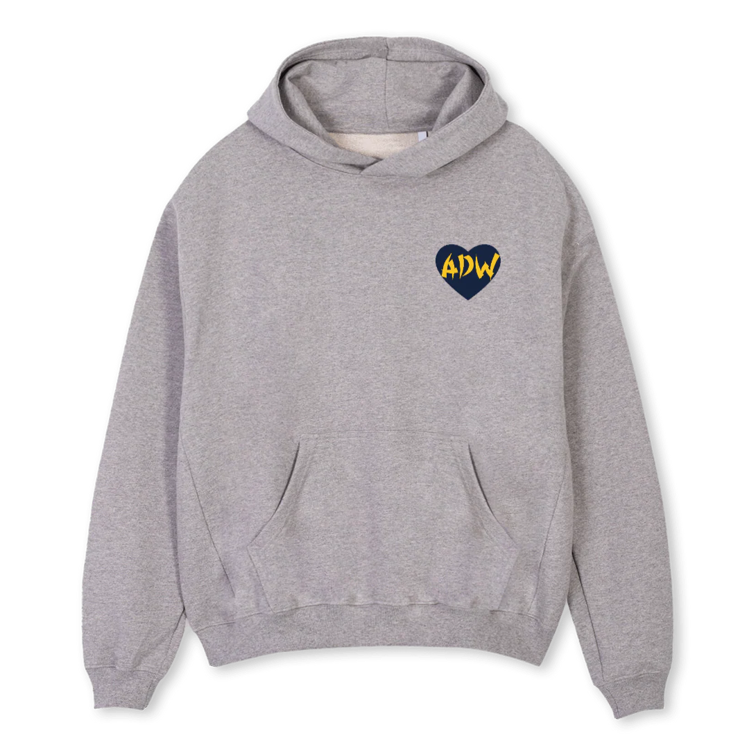 ADWSAMONAVY Grey Marl Oversized Hoodie.
