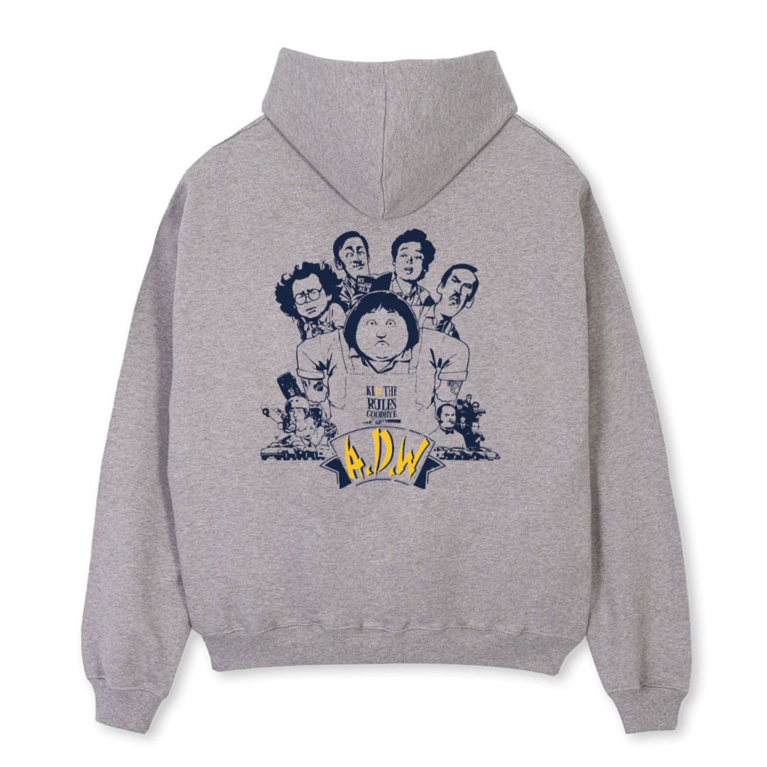 ADWSAMONAVY Grey Marl Oversized Hoodie. - Image 2