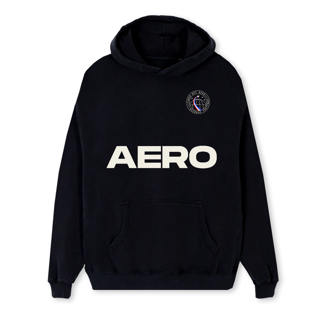 AERO HOODBLKGRADIENT Black Regular Hoodie.