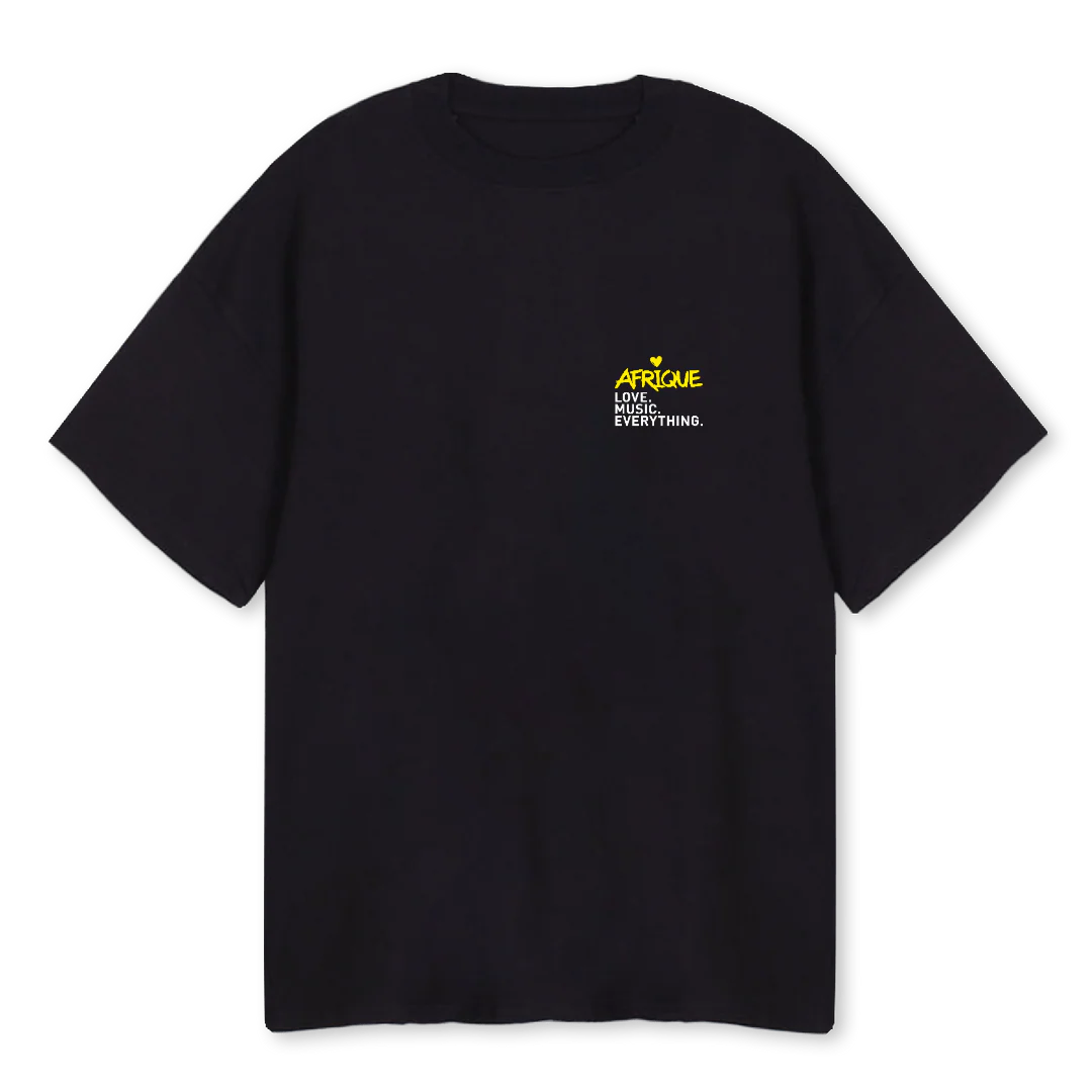 AFRIQUETSHIRT Black Oversized Tee.
