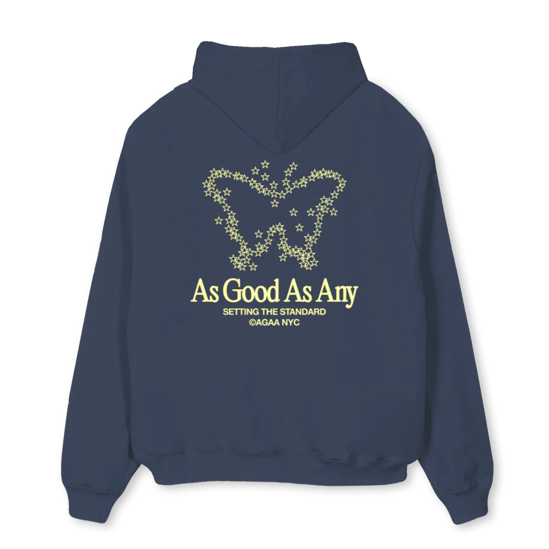 AGAACOSMICBUTTERFLY_N Navy Blue Oversized Hoodie. - Image 2