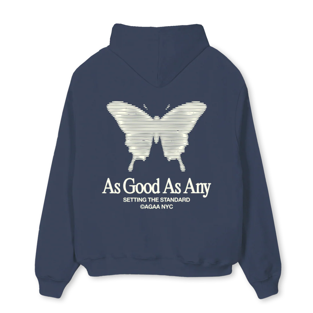 AGAAAKINETIC_N Navy Blue Oversized Hoodie. - Image 2