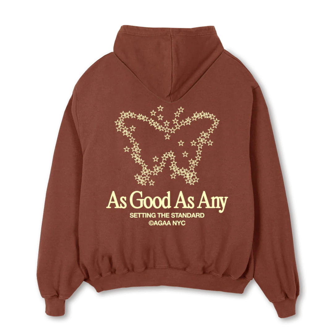 AGAACOSMICBUTTERFLY_VB Vintage Brown Oversized Hoodie. - Image 2