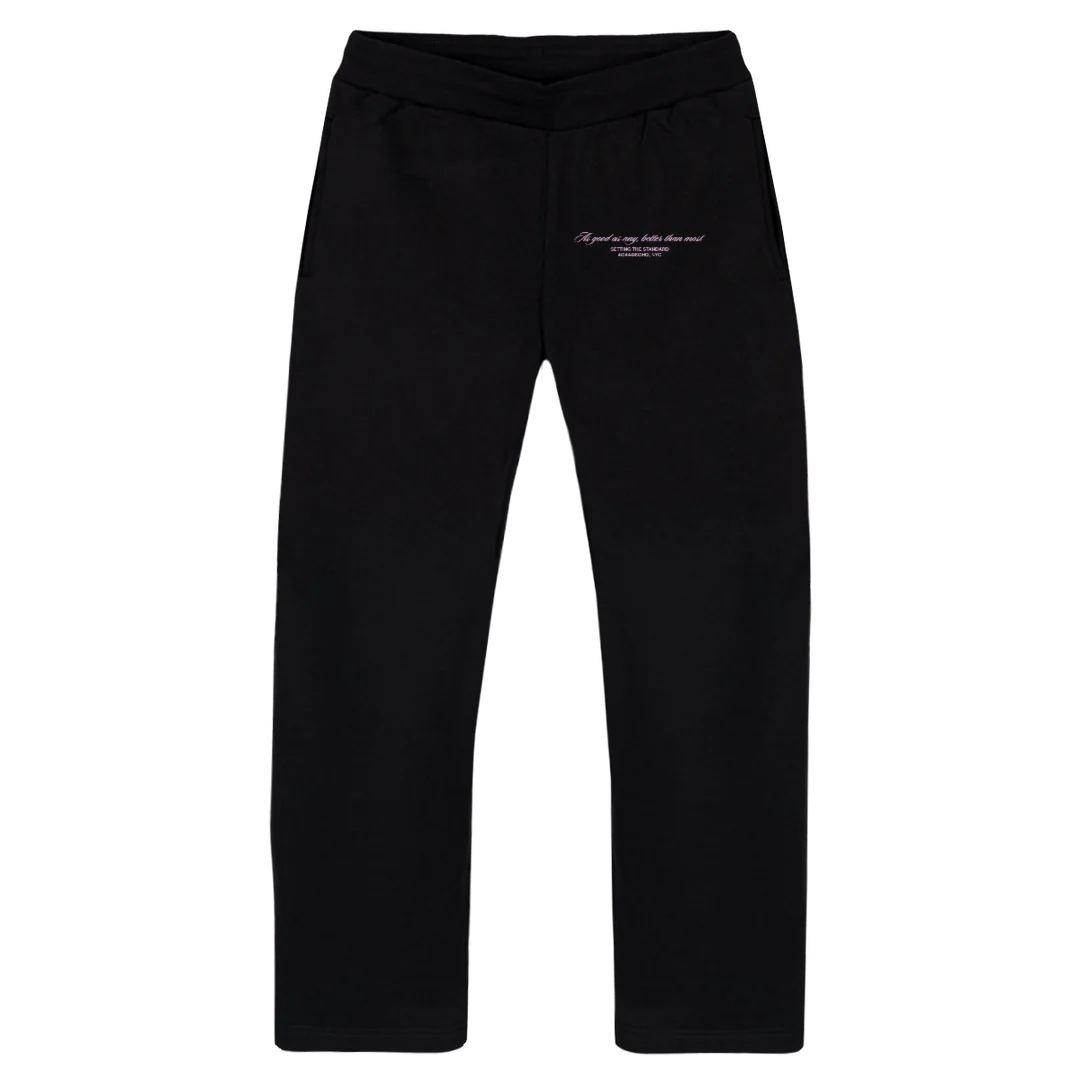 AGAABUTTERFLYSWEAT Black Straight-Leg Relaxed Sweatpants.