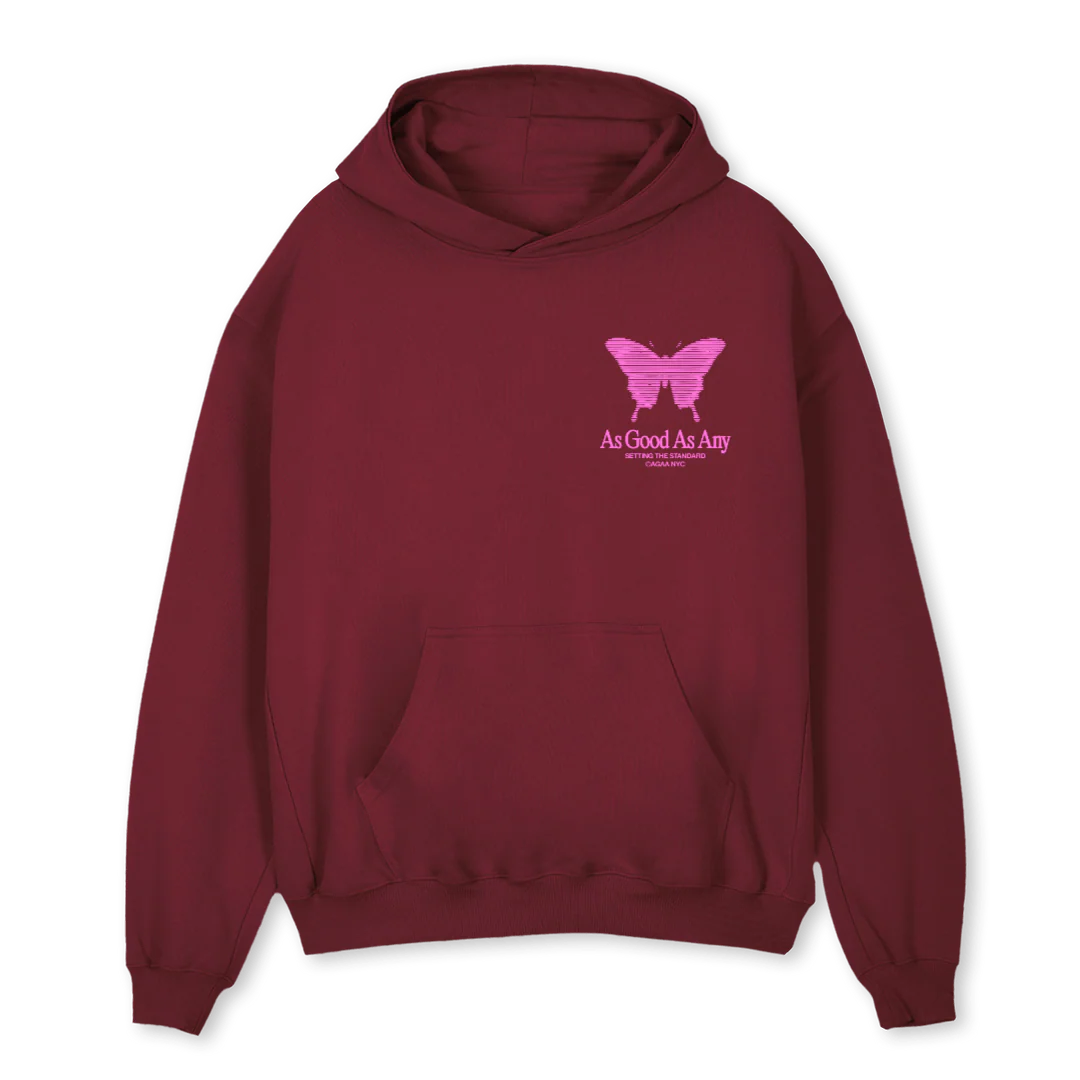 AGAAKINETIC Burgundy Oversized Hoodie.
