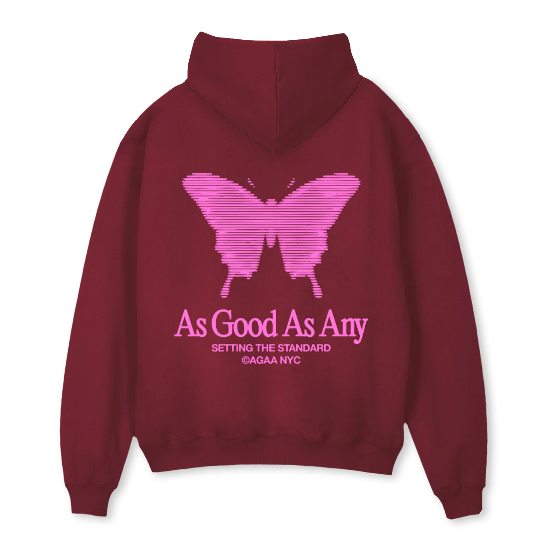 AGAAKINETIC Burgundy Oversized Hoodie. - Image 2