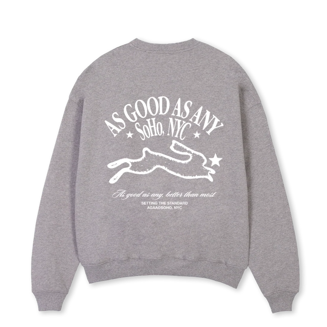 AGAARABBITCREW Grey Marl Oversized Crewneck Sweater. - Image 2