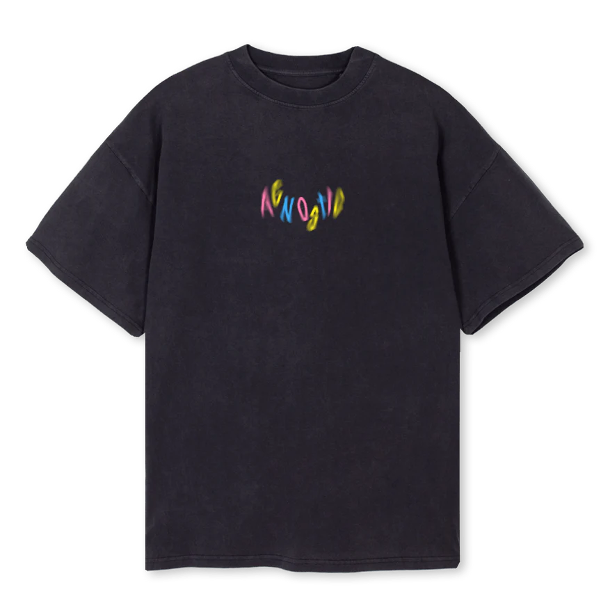 AGNOSTICSPRINGTSVB Vintage Black Oversized Tee.