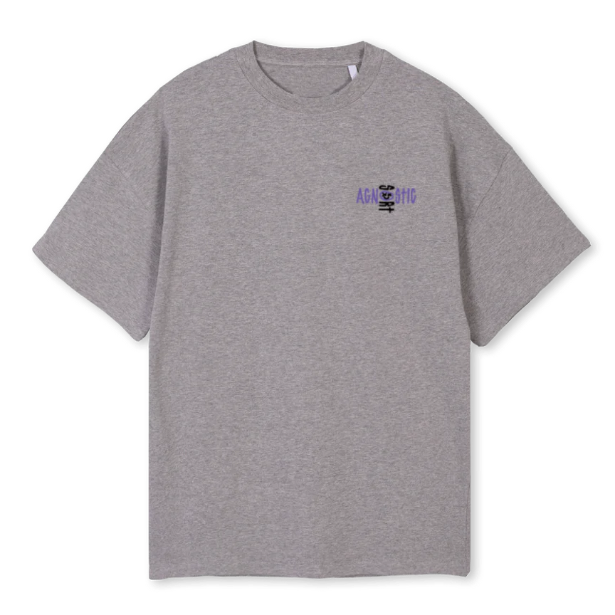 AGNOSTICXSORT GREY Grey Marl Oversized Tee.