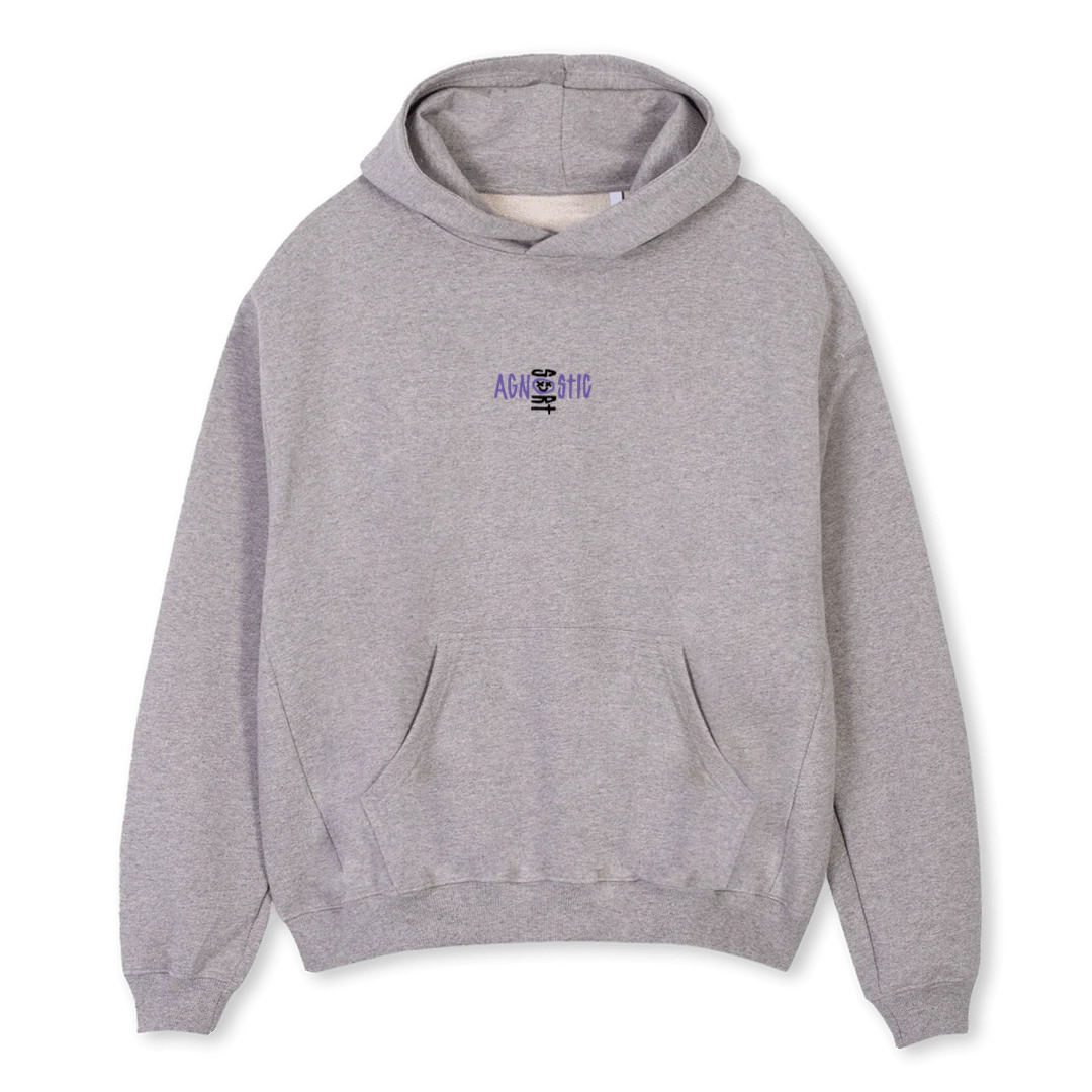 AGNOSTICXSORT GREYH Grey Marl Oversized Hoodie.