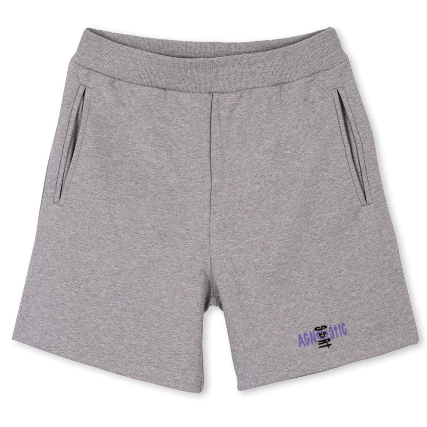 AGNOSTICXSORT GSHORT Grey Marl Sweatshorts.
