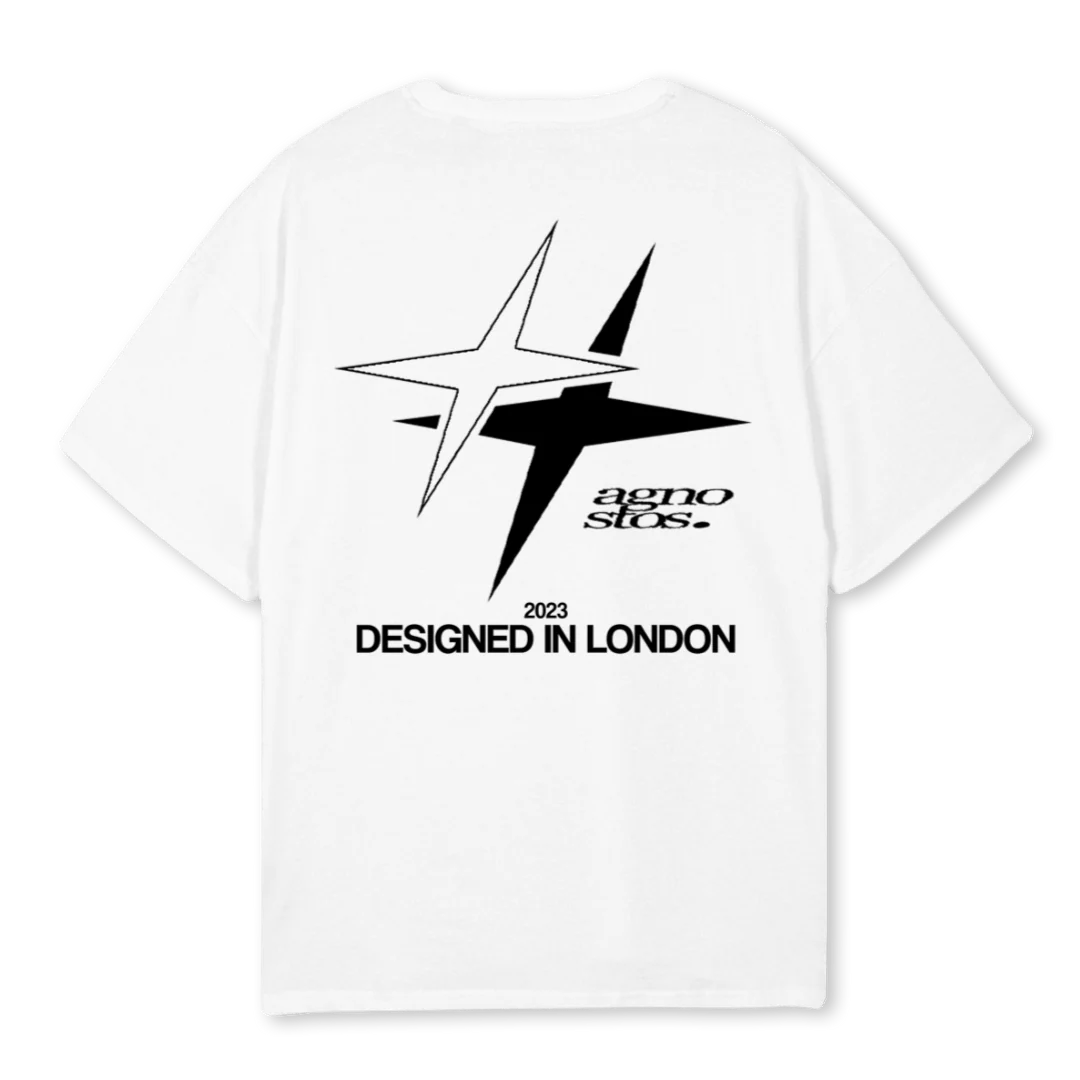 AGNOSTOS STAR T White Oversized Tee. - Image 2