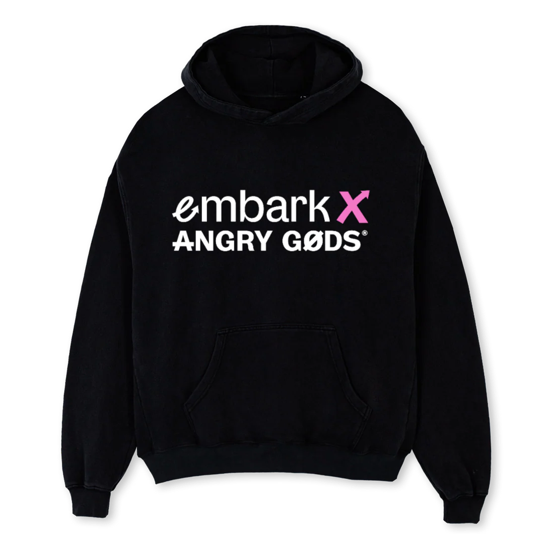 AGXEMBBLACK Black Oversized Hoodie.