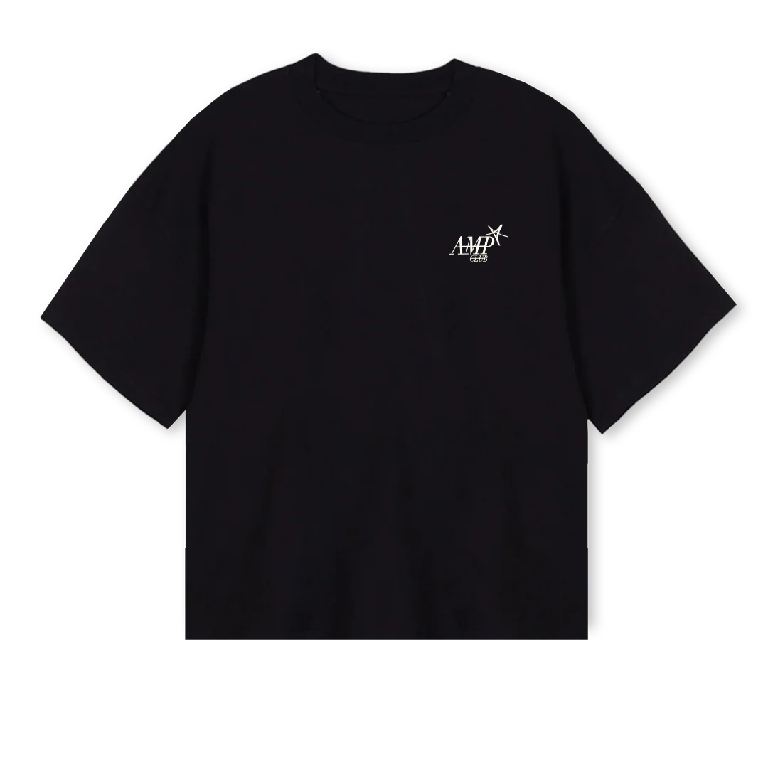 NEWVEST_BOX  Black Oversized Boxy Tee