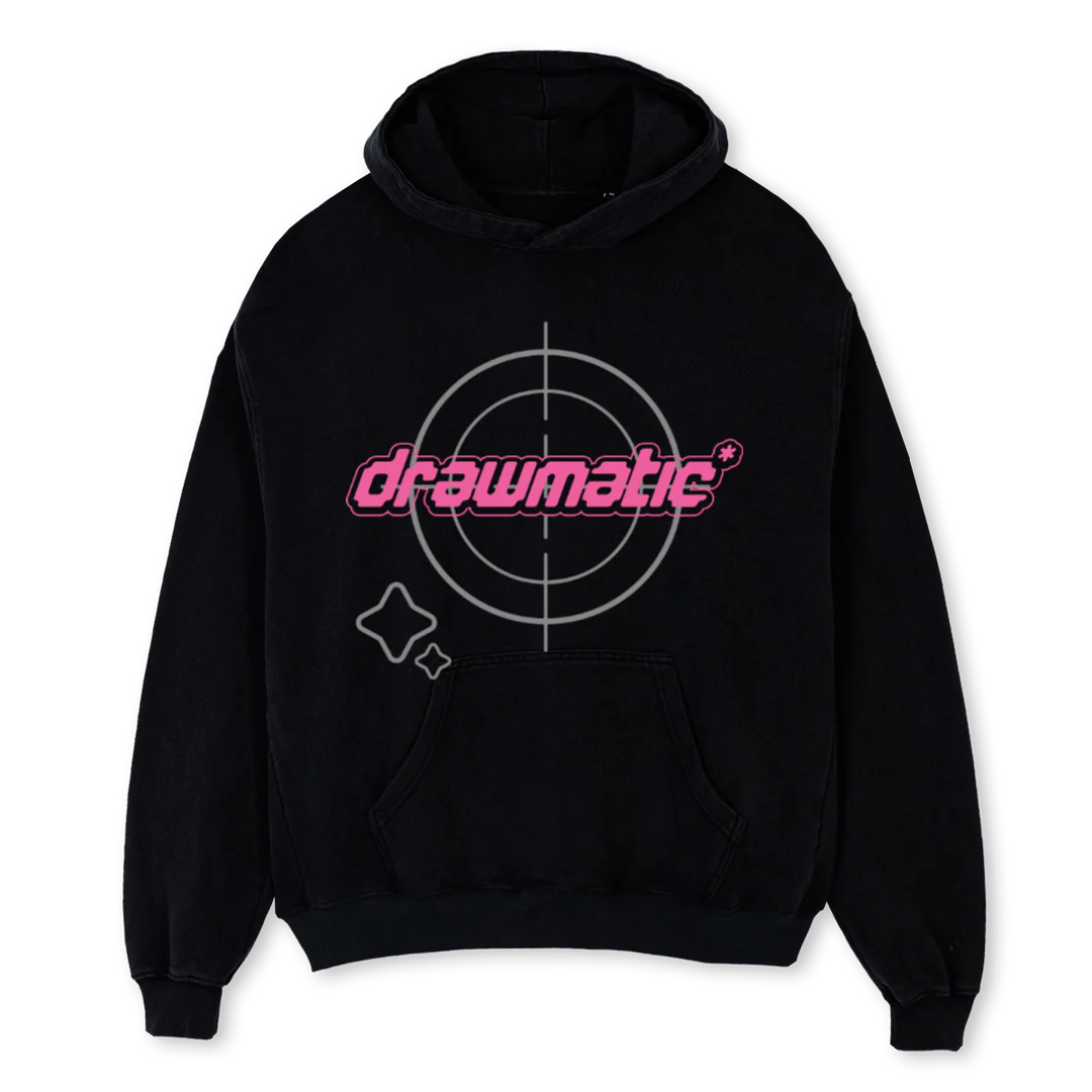 AIM HOODIE Black Oversized Hoodie.