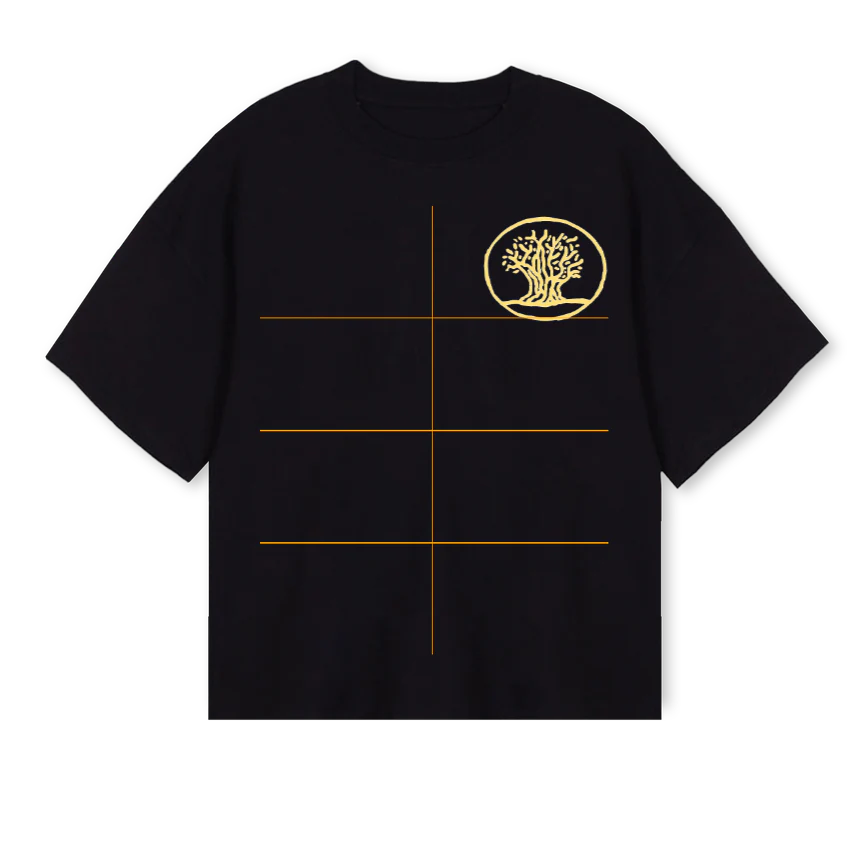 ALAMEDATREE Black Oversized Boxy Tee.