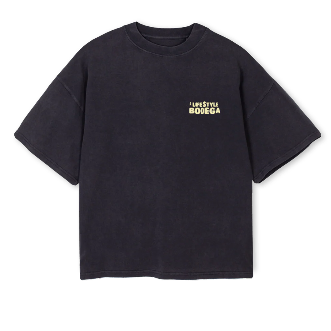 ALBCROPPEDBVW Vintage Black Oversized Boxy Tee.