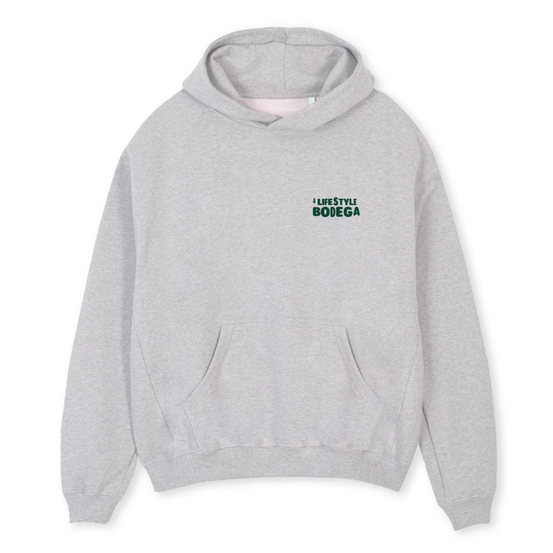 ALBHOODIECLOUD Light Grey Marl Oversized Hoodie.