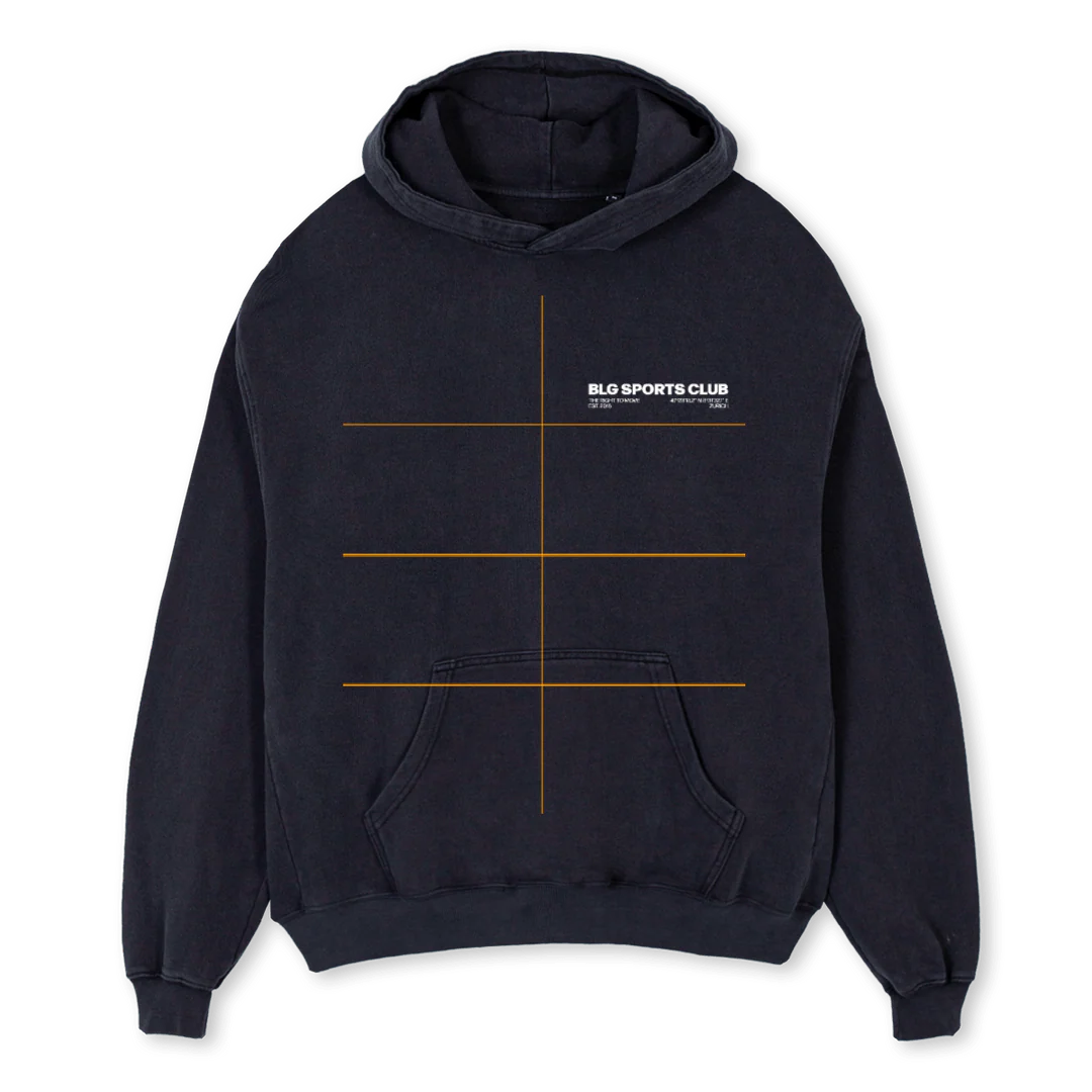 ALESS Vintage Black Oversized Hoodie.