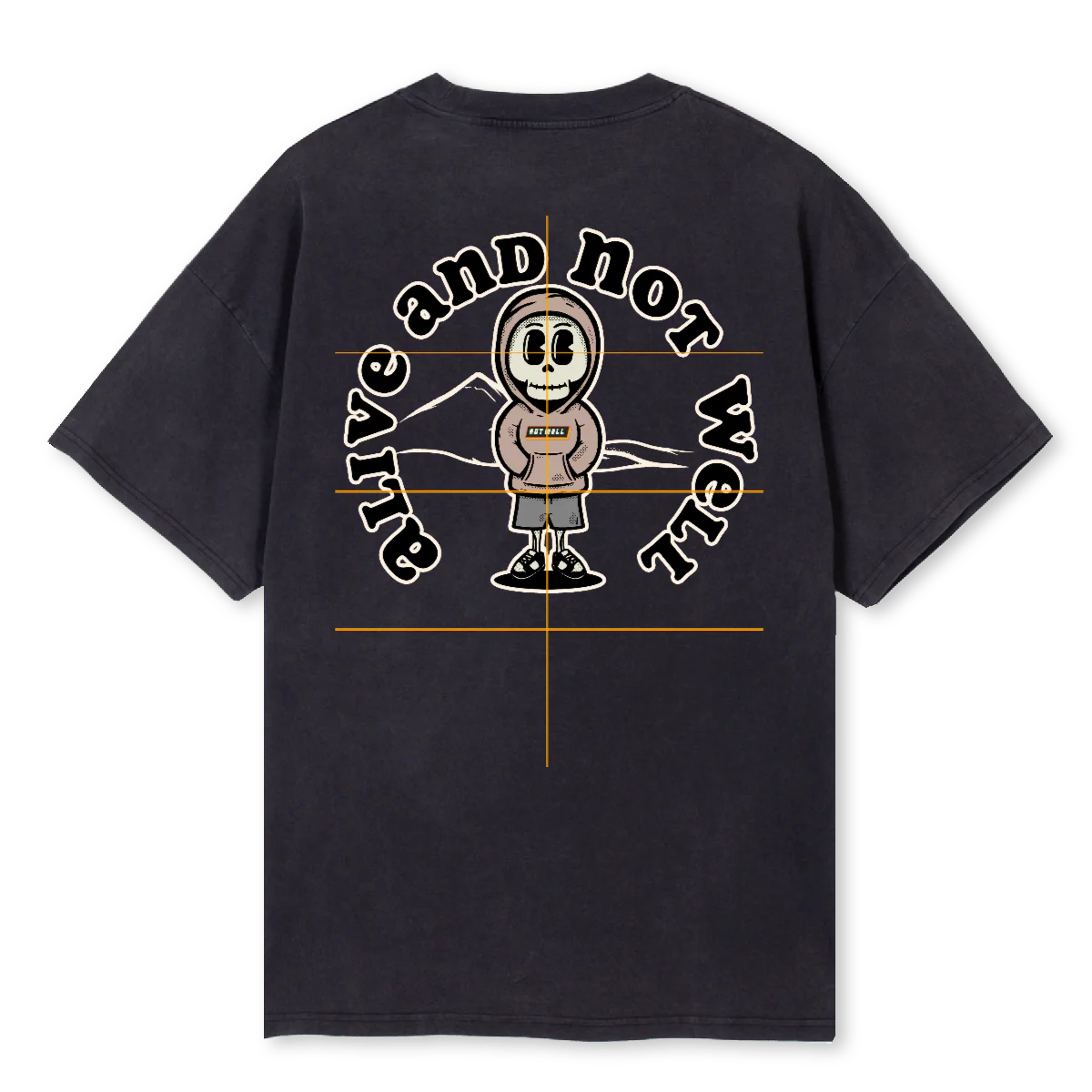ALIVEANDNOTWELLDARK Vintage Black Oversized Tee. - Image 2