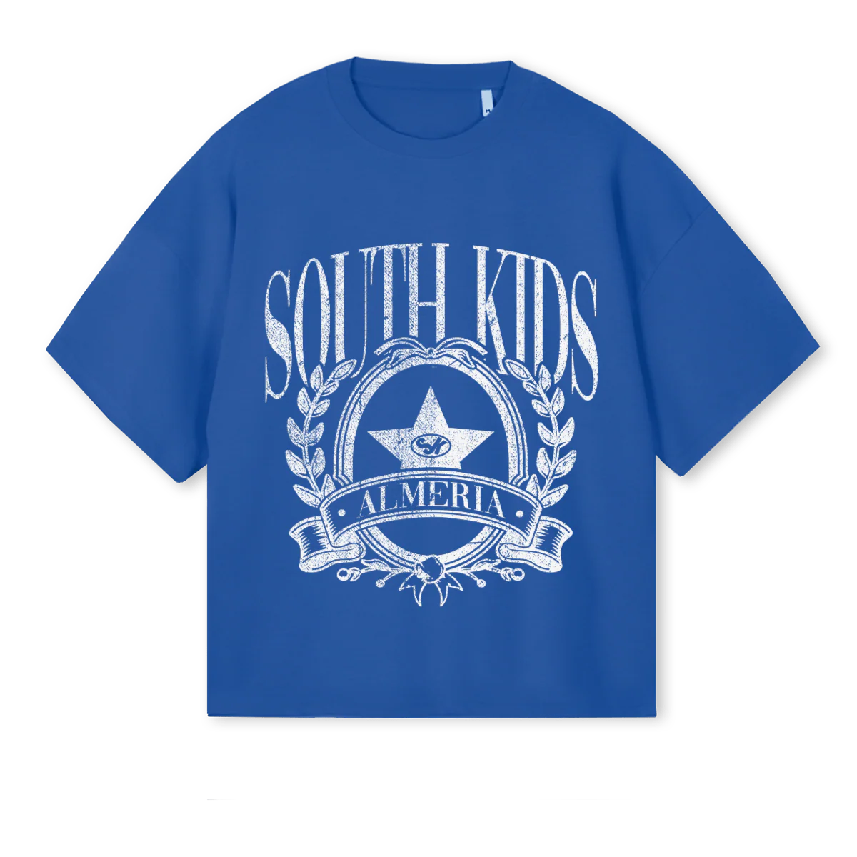 ALMERIATEE Cobalt Blue Oversized Boxy Tee.