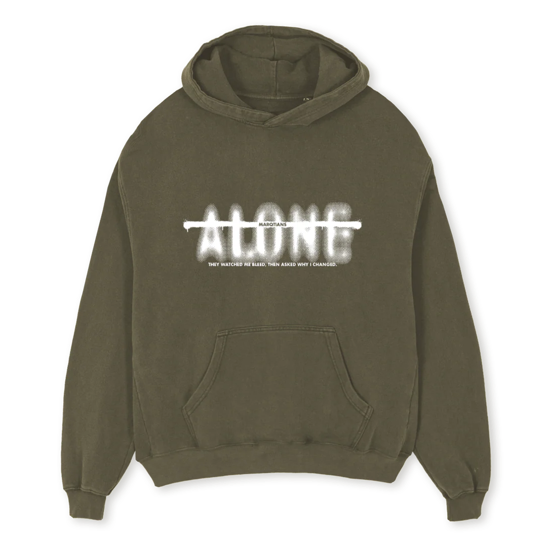 ALON  Vintage Olive Oversized Hoodie.