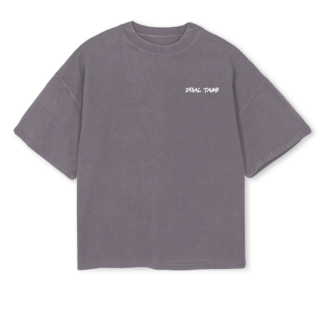 ALONE TOGETHER GRAY Pigment Grey Oversized Boxy Tee.