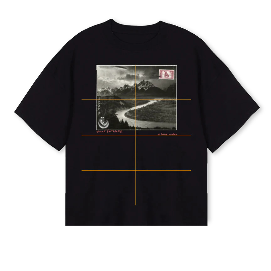 ALONERODEO Black Oversized Boxy Tee.