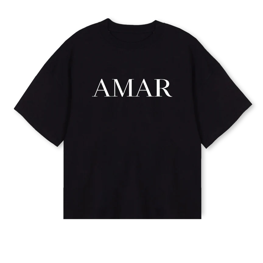 AMAR_5 Black Oversized Boxy Tee.