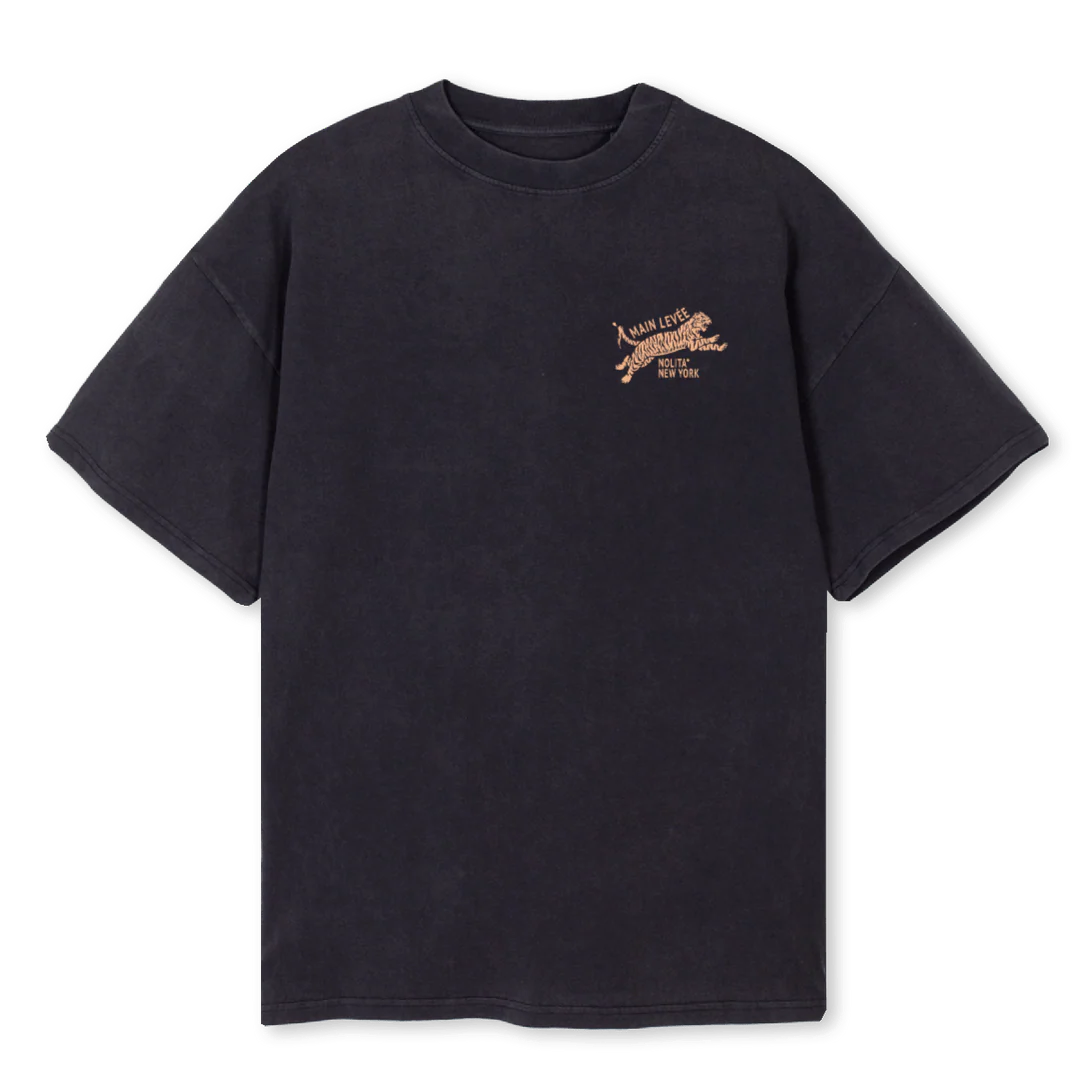 AMLCHINATOWNTIGER Vintage Black Oversized Tee.
