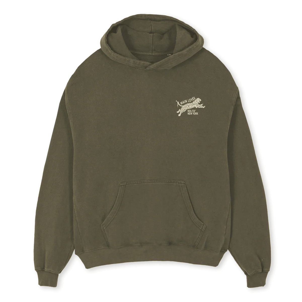 AMLCHINATOWNTIGER_VO Vintage Olive Oversized Hoodie.