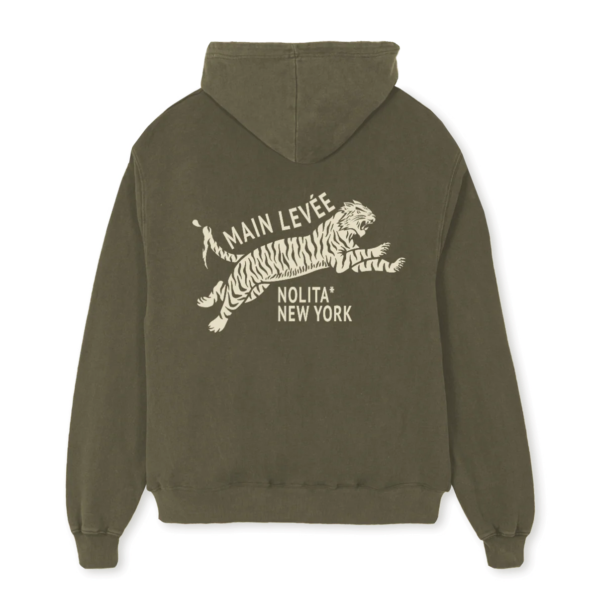 AMLCHINATOWNTIGER_VO Vintage Olive Oversized Hoodie. - Image 2