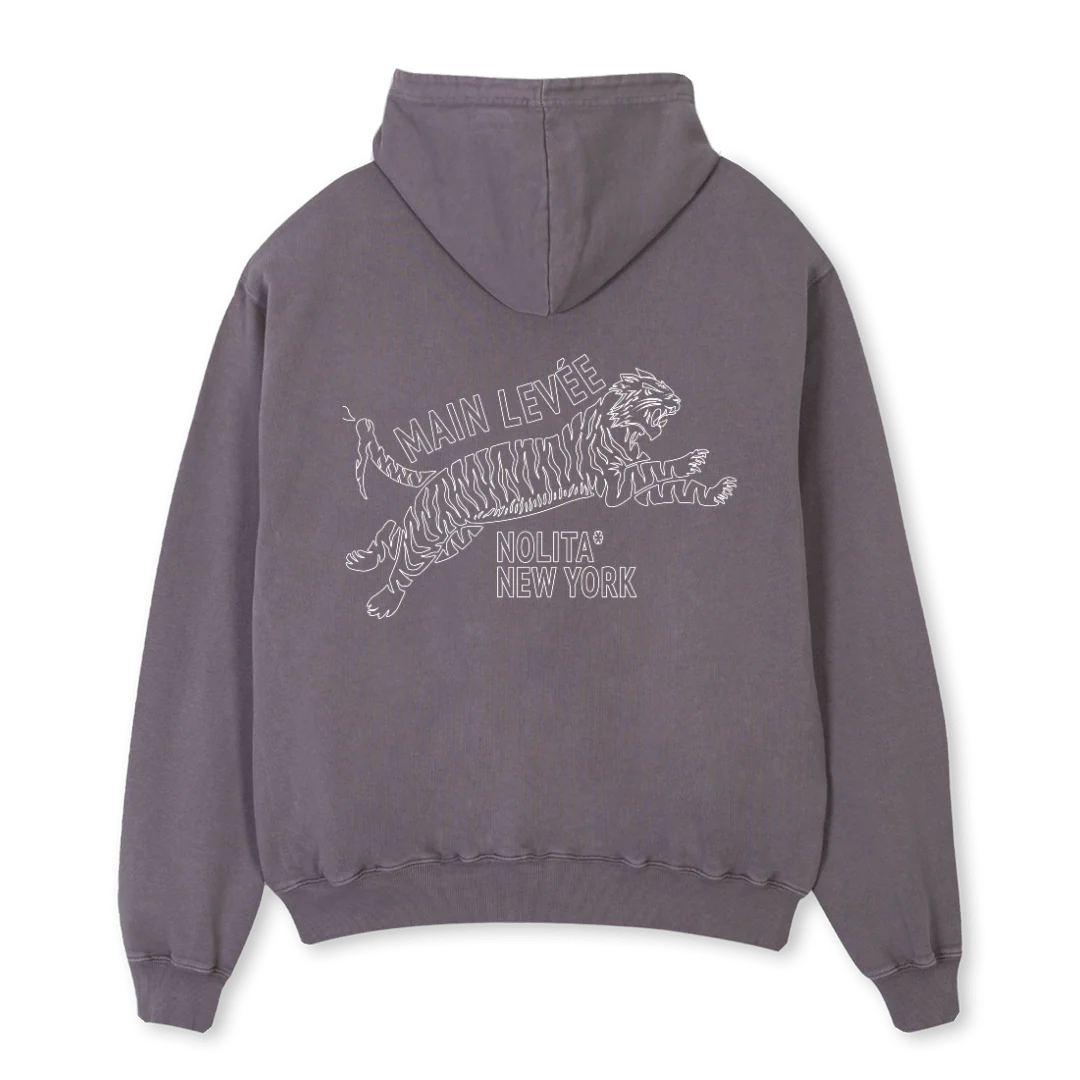 AMLOUTLINETIGERWHITE Pigment Grey Oversized Hoodie. - Image 2